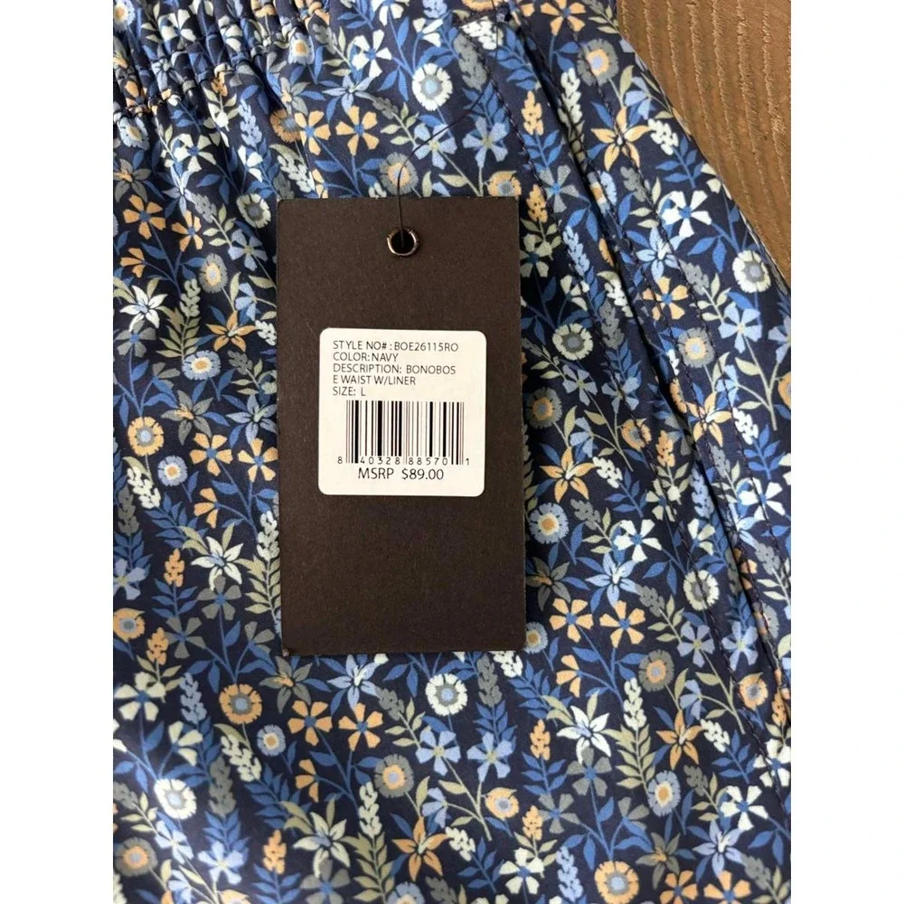 Bonobos Mens Size Large Navy Floral Swim Trunks 7 Inch Inseam  BOE26115RO NWT